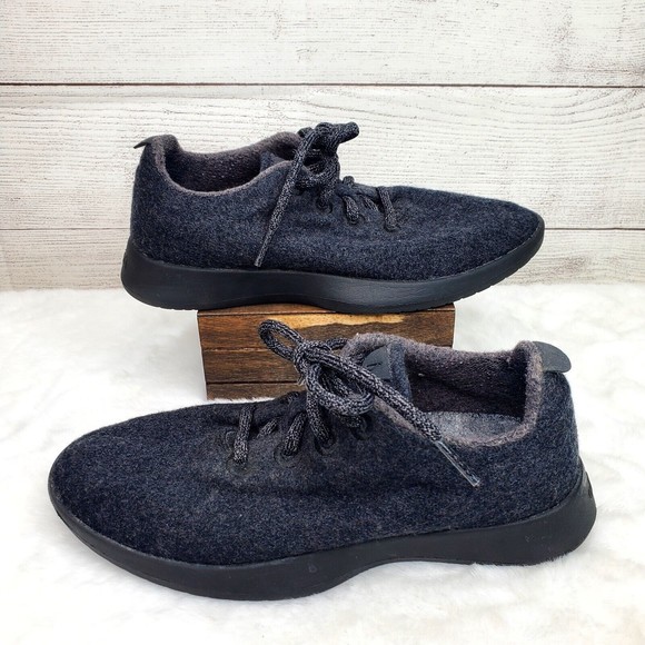 Allbirds Black Wool Runners Sneaker Women's Size 7 - Picture 6 of 8